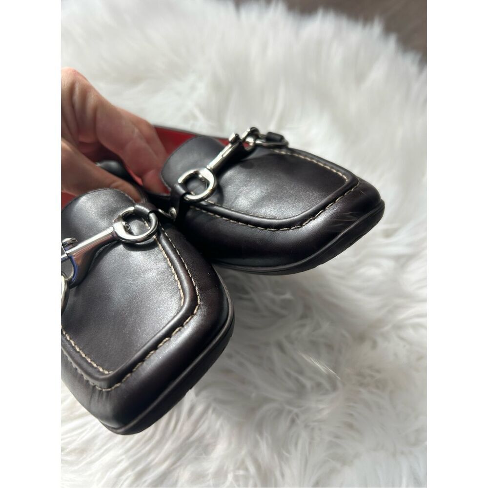 COACH Dorie Loafer Size 8 Soft Burgandy Leather Buckle Detail black - Picture 6 of 8